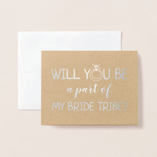Tarjeta Con Relieve Metalizado Una parte de mi tribu novia Funny Bridesmaid