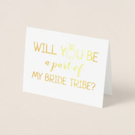 Tarjeta Con Relieve Metalizado Una parte de mi tribu novia | Funny Bridesmaid