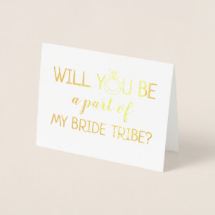 Tarjeta Con Relieve Metalizado Una parte de mi tribu novia   Funny Bridesmaid