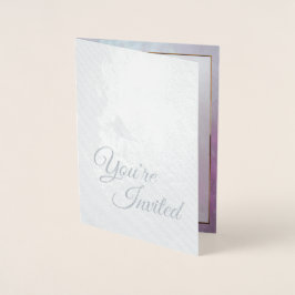 Tarjeta Con Relieve Metalizado Una rosa/Relieve metalizado dorado rosado