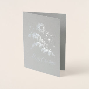 Tarjeta Con Relieve Metalizado Vacaciones nocturnas de Navidades Starry