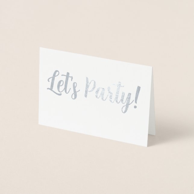 Tarjeta Con Relieve Metalizado ¡Vámonos de fiesta! (Anverso)