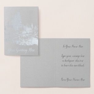 Tarjeta Con Relieve Metalizado Vancouver Wineting Cards Personalizado Silver
