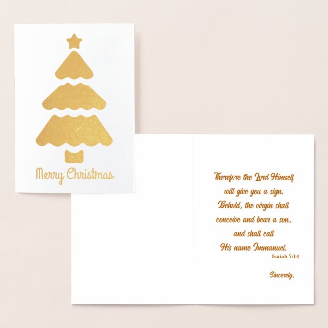 Tarjeta Con Relieve Metalizado Verso de la Biblia de Árbol de Navidad (Demostración)