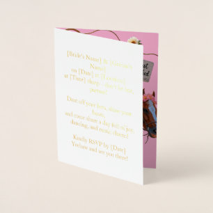 Tarjeta Con Relieve Metalizado Viaje de verano a Forever - Boda Boda