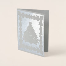 Vintage Christmas Tree Relieve metalizado plateado