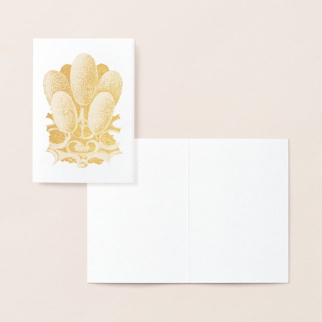 Tarjeta Con Relieve Metalizado Vintage Haeckel (Demostración)