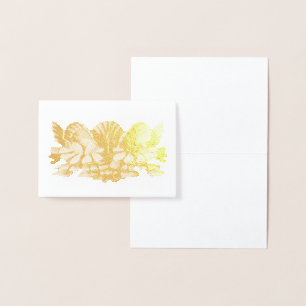 Tarjeta Con Relieve Metalizado Vintage Haeckel