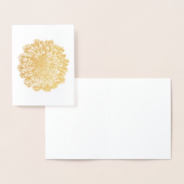 Tarjeta Con Relieve Metalizado Vintage Haeckel (Demostración)