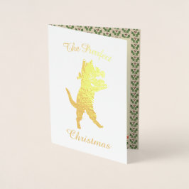 Tarjeta Con Relieve Metalizado Vintage Wain Cats Navidades Fiesta Diversión