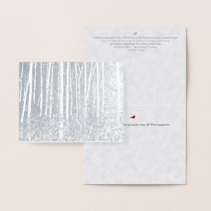 Tarjeta Con Relieve Metalizado Walden Pond/Woods: vacaciones de Yuletide-