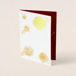 Tarjeta Con Relieve Metalizado Watercolor Gold Script Muchas Gracias