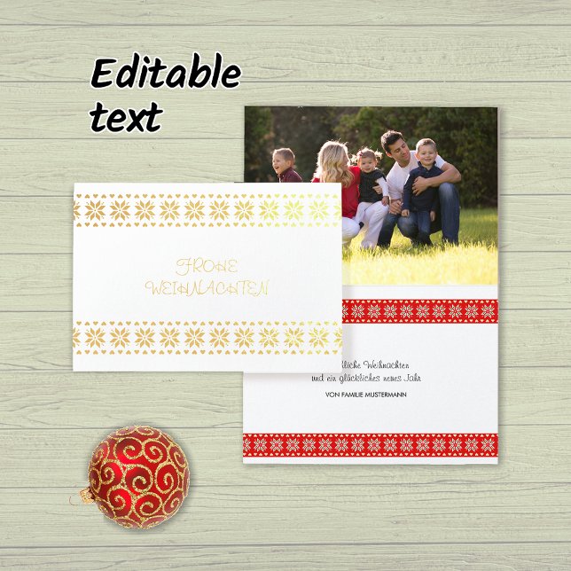 Tarjeta Con Relieve Metalizado Weihnachten Foto Texto personalisierte (Subido por el creador)