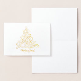 Tarjeta Con Relieve Metalizado Wesołych Świąt