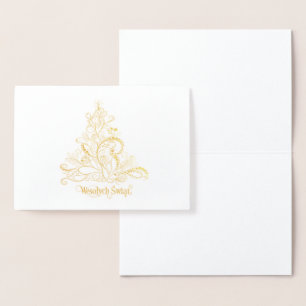 Tarjeta Con Relieve Metalizado Wesołych Świąt