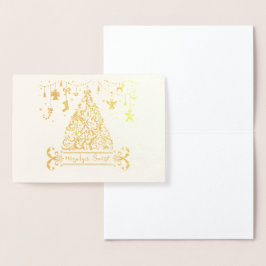 Tarjeta Con Relieve Metalizado Wesołych Świąt