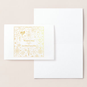 Tarjeta Con Relieve Metalizado Wesołych Świąt i Szczęśliwego Nowego Roku