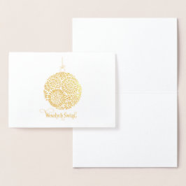 Tarjeta Con Relieve Metalizado Wesołych Świąt Ornamentu