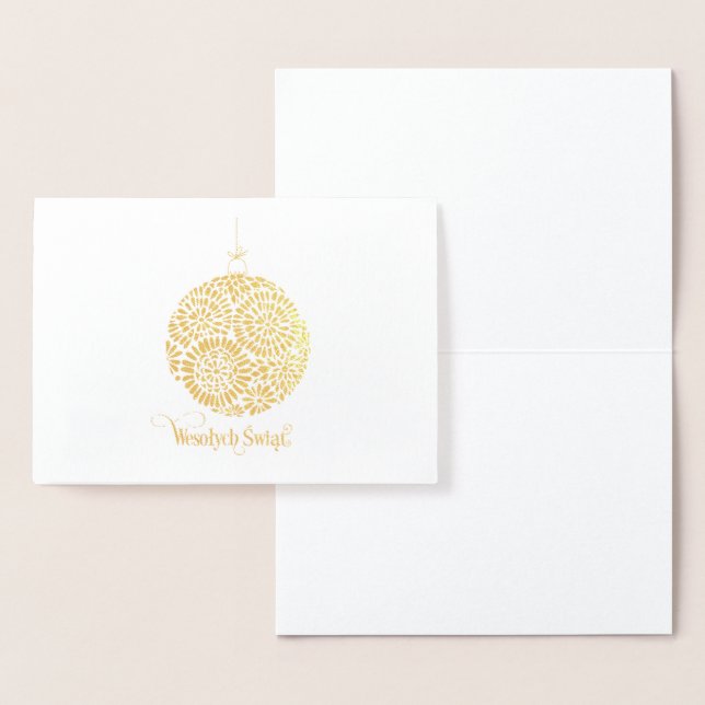 Tarjeta Con Relieve Metalizado Wesołych Świąt Ornamentu (Demostración)