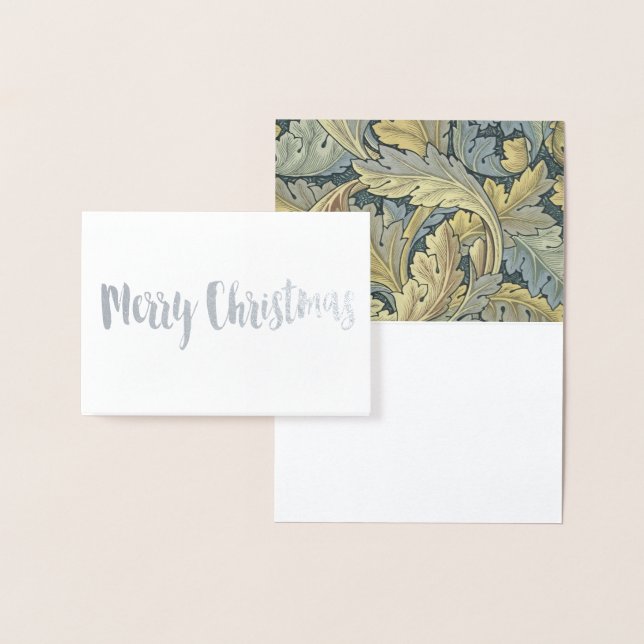 Tarjeta Con Relieve Metalizado William Morris Acanthus deja el Art Nouveau floral (Demostración)