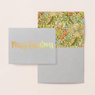 Tarjeta Con Relieve Metalizado William Morris Golden Lily Vintage Pre-Raphaelite
