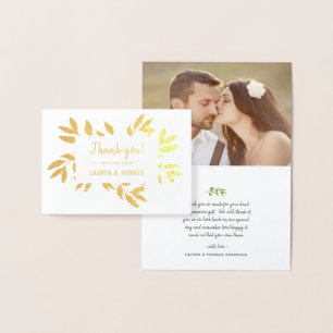 Tarjeta Con Relieve Metalizado Willows Wreath Boda Gracias Real Relieve metalizad