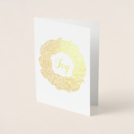 Tarjeta Con Relieve Metalizado Wreath navidades