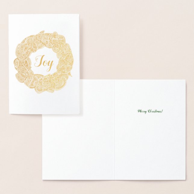 Tarjeta Con Relieve Metalizado Wreath navidades (Demostración)