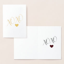 Tarjeta Con Relieve Metalizado XOXO Love Heart