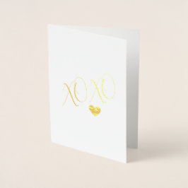 Tarjeta Con Relieve Metalizado XOXO Love Heart
