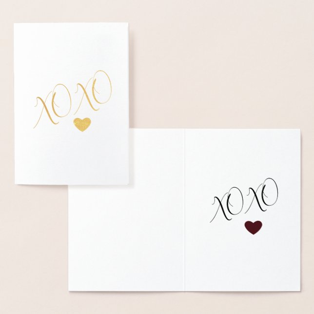 Tarjeta Con Relieve Metalizado XOXO Love Heart (Demostración)