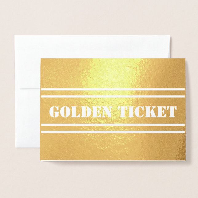 Tarjeta Con Relieve Metalizado Y el ganador es el Golden Ticket (Anverso con sobre)