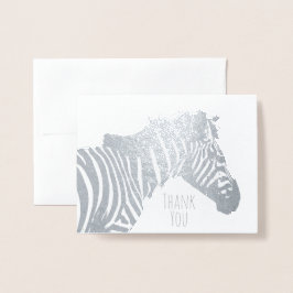 Tarjeta Con Relieve Metalizado Zebra Blank Todas Las Ocasiones Vida Silvestre Pla
