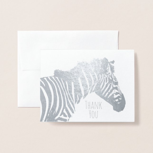Tarjeta Con Relieve Metalizado Zebra Blank Todas Las Ocasiones Vida Silvestre Pla (Anverso con sobre)