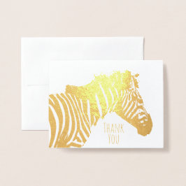 Tarjeta Con Relieve Metalizado Zebra Todas Las Ocasiones En Blanco Oro