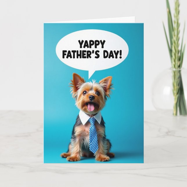 Tarjeta con retrato de perro sonriente (Anverso)