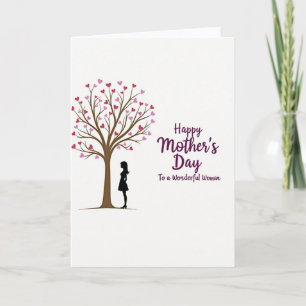 Tarjeta con Silueta de Mamá Elegante