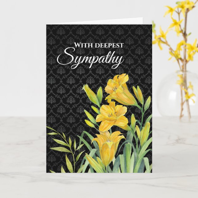 Tarjeta Con simpatía acuarela amarilla dias (flor amarilla)