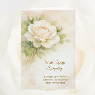 Tarjeta Con simpatía amorosa floral marfil cristiano