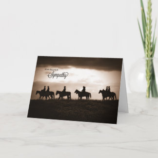 Tarjeta Con simpatía los vaqueros occidentales a caballo