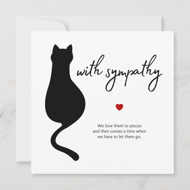 Tarjeta Con simpatía por gato (Anverso)