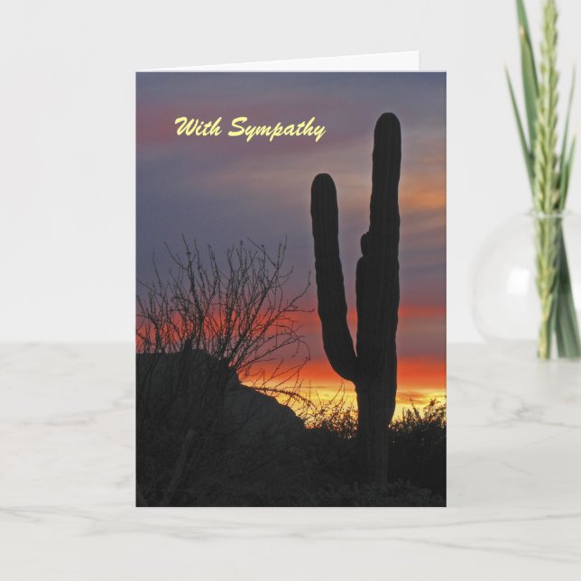 Tarjeta Con simpatía, Saguaro Cactus en Sunset Greeting (Anverso)