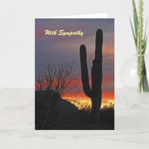 Tarjeta Con simpatía, Saguaro Cactus en Sunset Greeting