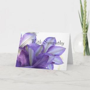 Tarjeta Con Sympathy-Purple Clematis Floral