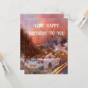 Tarjeta con tarjeta plana Nissan GTR