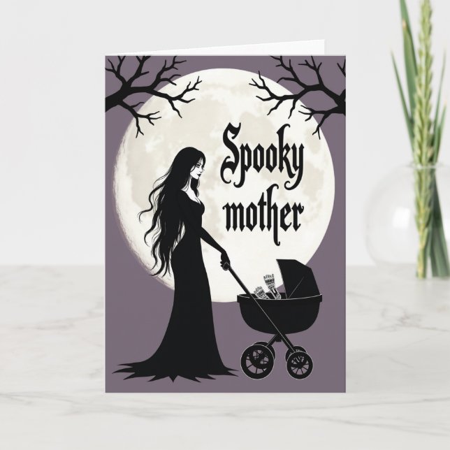 Tarjeta con tema de Madre Espeluznante (Anverso)