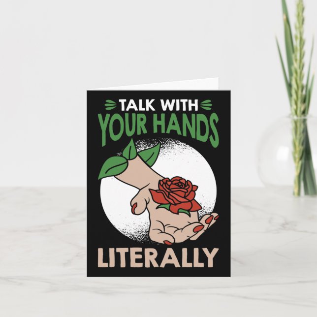 Tarjeta Con tus manos literalmente el lenguaje de Rótulo e (Anverso)