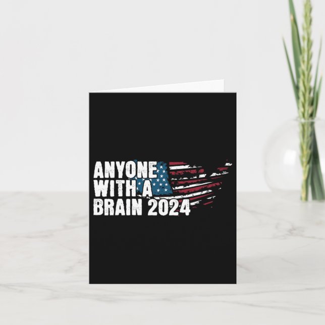 Tarjeta Con Una Humor Electoral Cerebro 2024 Tee (Anverso)
