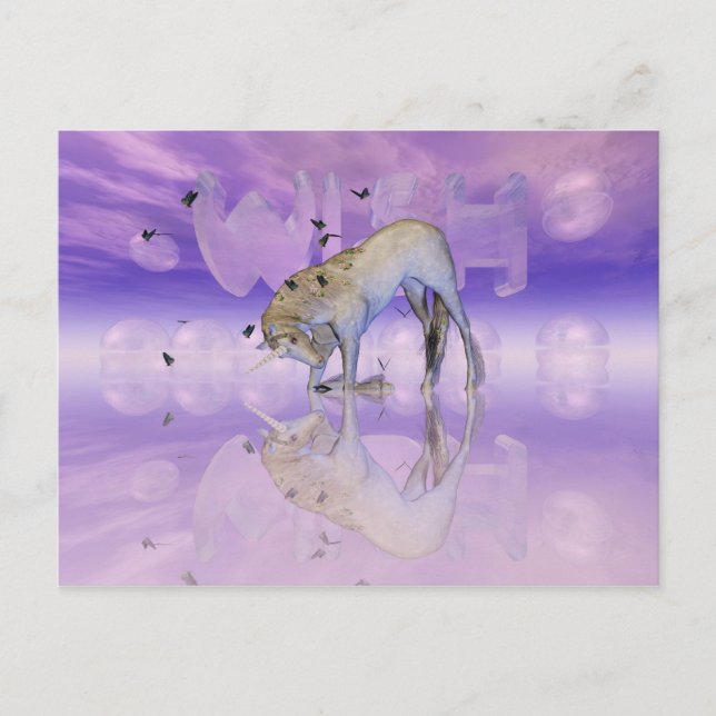 tarjeta con Unicorn, Wish (Anverso)