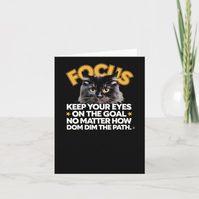 Tarjeta Concéntrese Mantén Los Ojos En El Objetivo No Cuán (Anverso)